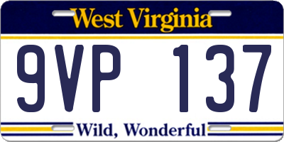WV license plate 9VP137