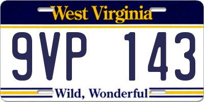 WV license plate 9VP143