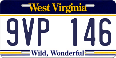 WV license plate 9VP146