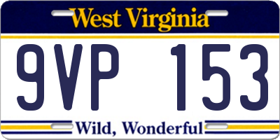 WV license plate 9VP153