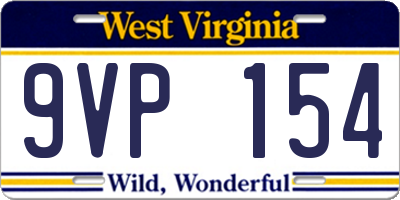 WV license plate 9VP154