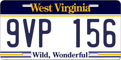 WV license plate 9VP156