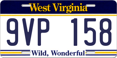 WV license plate 9VP158