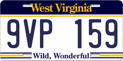 WV license plate 9VP159