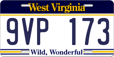 WV license plate 9VP173
