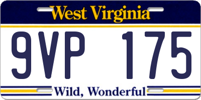 WV license plate 9VP175