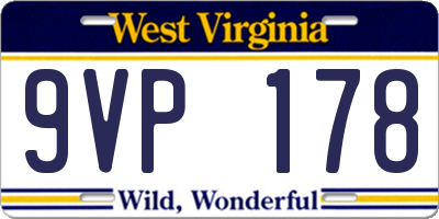 WV license plate 9VP178
