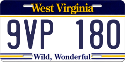 WV license plate 9VP180