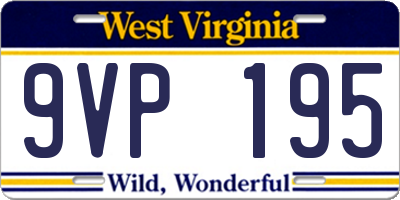 WV license plate 9VP195
