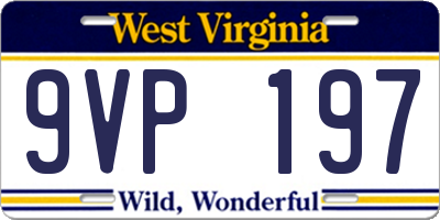 WV license plate 9VP197