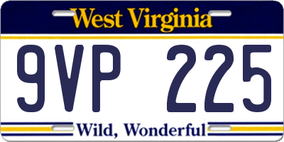 WV license plate 9VP225