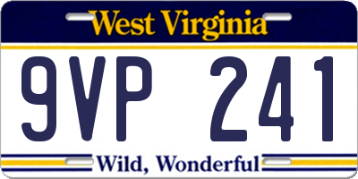 WV license plate 9VP241