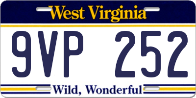 WV license plate 9VP252