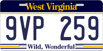 WV license plate 9VP259