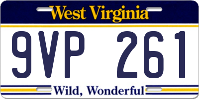 WV license plate 9VP261