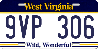 WV license plate 9VP306