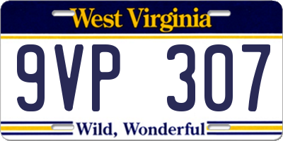 WV license plate 9VP307