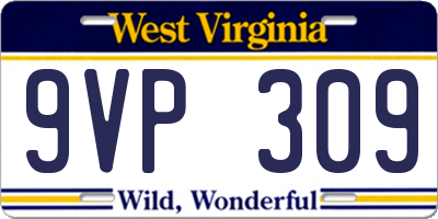 WV license plate 9VP309