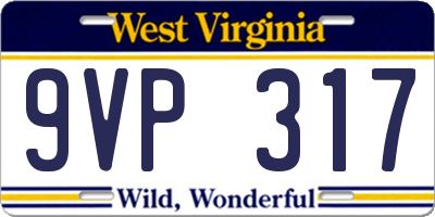 WV license plate 9VP317