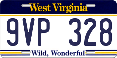 WV license plate 9VP328