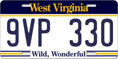 WV license plate 9VP330