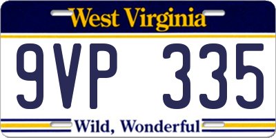 WV license plate 9VP335