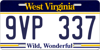 WV license plate 9VP337