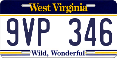 WV license plate 9VP346