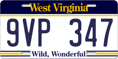 WV license plate 9VP347