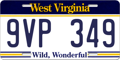 WV license plate 9VP349