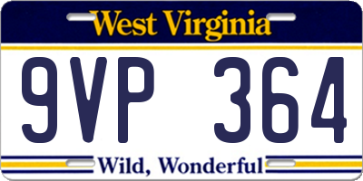 WV license plate 9VP364