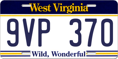 WV license plate 9VP370