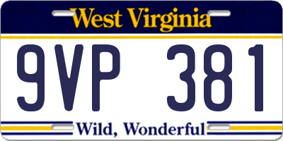 WV license plate 9VP381