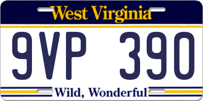 WV license plate 9VP390