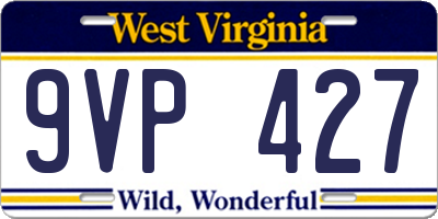 WV license plate 9VP427