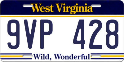 WV license plate 9VP428