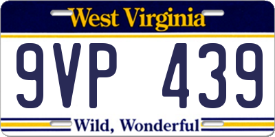 WV license plate 9VP439