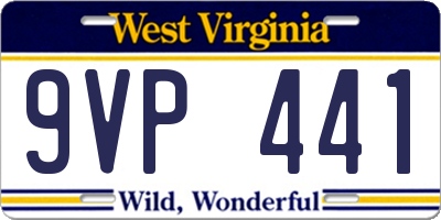 WV license plate 9VP441