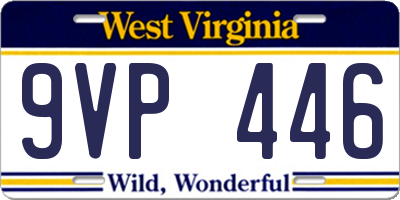 WV license plate 9VP446