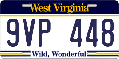 WV license plate 9VP448