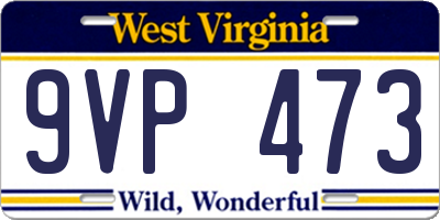 WV license plate 9VP473