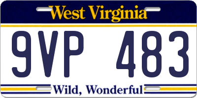 WV license plate 9VP483