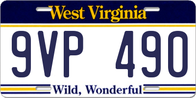 WV license plate 9VP490