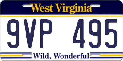 WV license plate 9VP495