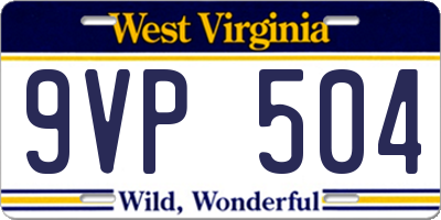 WV license plate 9VP504