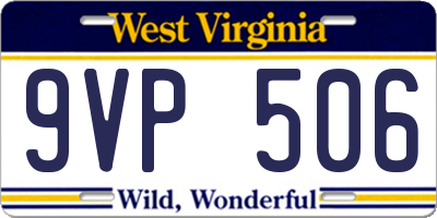 WV license plate 9VP506