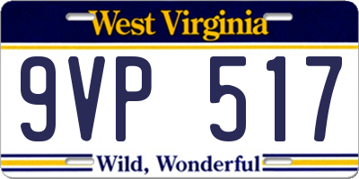 WV license plate 9VP517