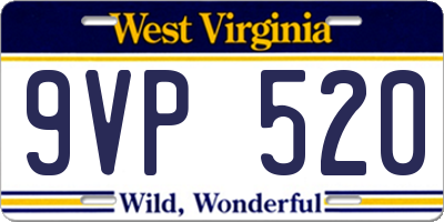 WV license plate 9VP520
