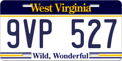 WV license plate 9VP527
