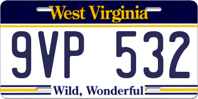 WV license plate 9VP532